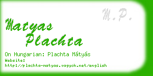 matyas plachta business card